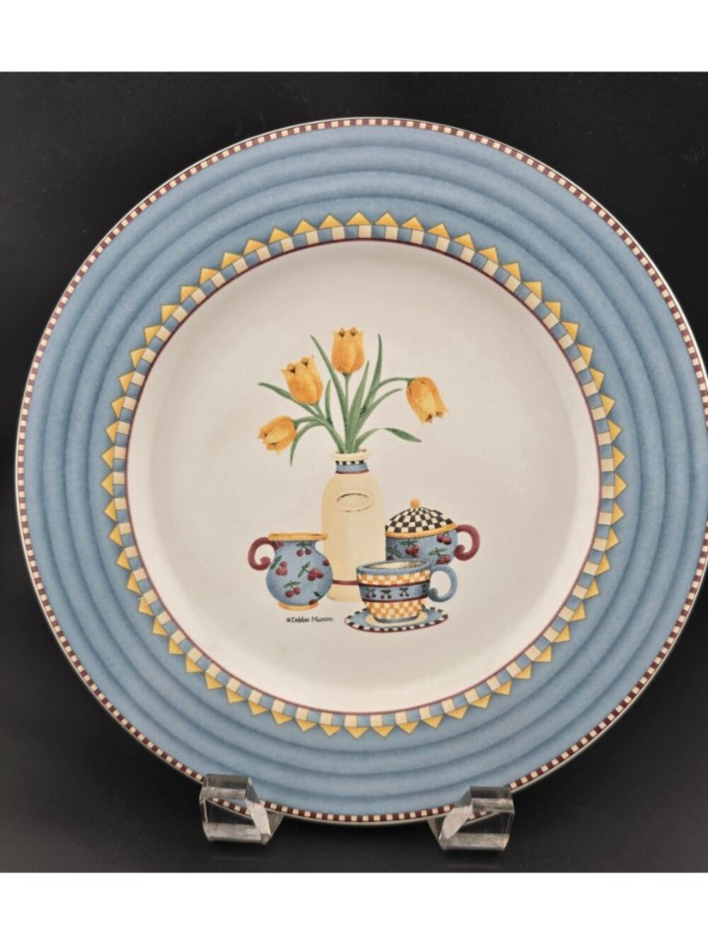 Vntg Debbie Mumm Country Kitchen (4) 8.25" Salad Plates Sakura READ - Picture 10 of 11